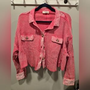 NWOT Zenana Outfitters Coral Textured Top